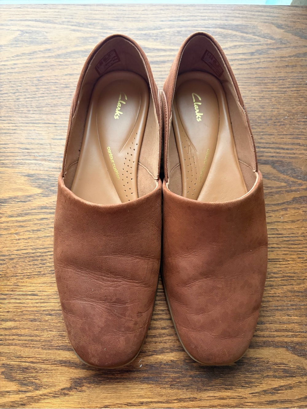 Clarks Women’s Chestnut Suede Slip-On Loafers
